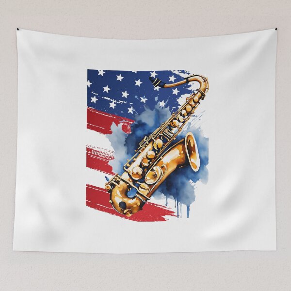 Item preview,   I love  saxophone,  Saxophone lover, Jazz , Blues music, American flag designed and sold by KolorellaS.