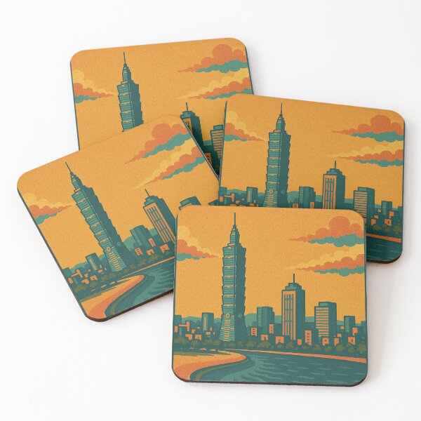 Item preview, Vibrant Retro Pop Art Travel Poster of Kaohsiung | Taiwan Cityscape Illustration | Bold Vintage City Art Print designed and sold by PaintedPixels01.