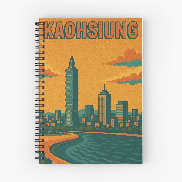 Item preview, Vibrant Retro Pop Art Travel Poster of Kaohsiung | Taiwan Cityscape Illustration | Bold Vintage City Art Print designed and sold by PaintedPixels01.