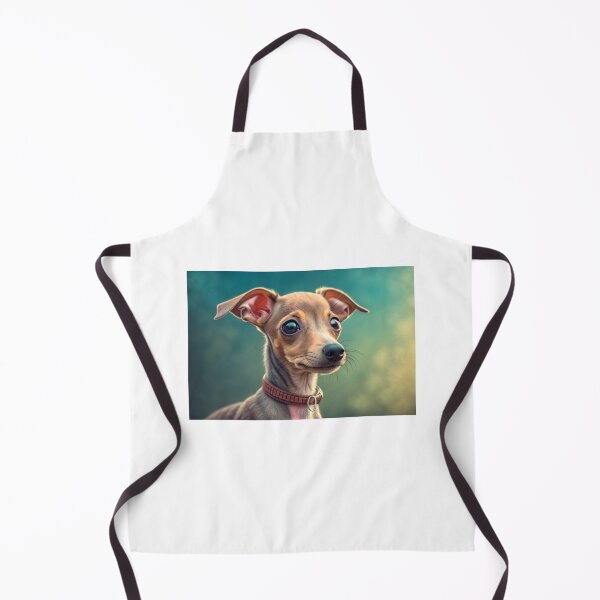 Item preview, Funny adorable portrait headshot of cute doggy. Italian Greyhound dog breed puppy, standing facing front designed and sold by elkuni.