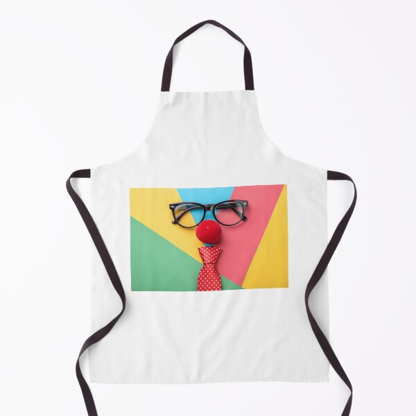 Item preview, Funny glasses, red clown nose and tie lie on a colored background designed and sold by elkuni.
