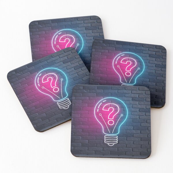 Item preview, Glowing Question Mark in Light Bulb Concept for Engaging neon two colours pink and blue designed and sold by elkuni.