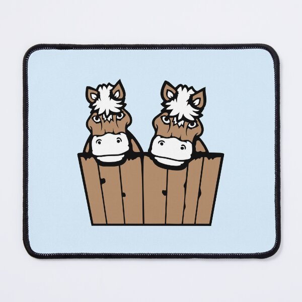 Item preview, 2 Horse Friends Team Behind Fence Looking Happy designed and sold by shirt-o-mat.