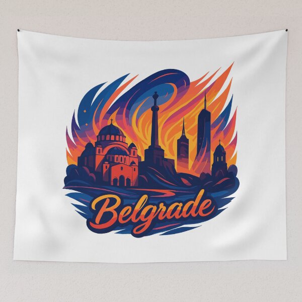 Item preview, Belgrade Capital Serbia Silhouette Gift designed and sold by Pineapple-Tree.