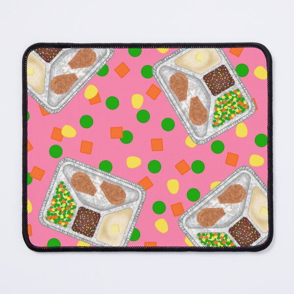 Item preview, Retro 80’s TV Dinner Tray Food Fried Chicken Peas Corn Carrots On Pink designed and sold by MBeesShop.