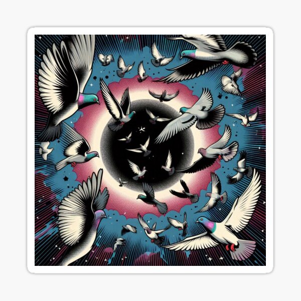 Item preview, pigeons coming out of a black hole in space designed and sold by Dogandesighn.