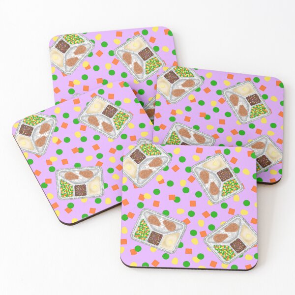 Item preview, Retro 80’s TV Dinner Tray Food Fried Chicken Peas Corn Carrots On Light Pastel Purple designed and sold by MBeesShop.