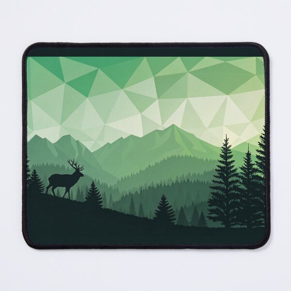 Item preview, Green polygonal abstract background with gradient and dark edges designed and sold by elkuni.