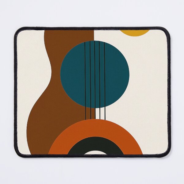 Item preview, Geometric Guitar  Mid-Century Modern Acoustic Art Print designed and sold by Lowtech.