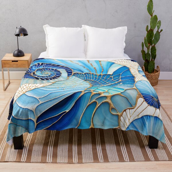 Item preview, Abstract Blue Shell Spirals designed and sold by Lightworker11.
