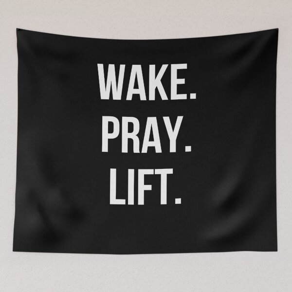 Item preview, Wake. Pray. Lift. Christian woman workout Weightlifting gym designed and sold by snowry.