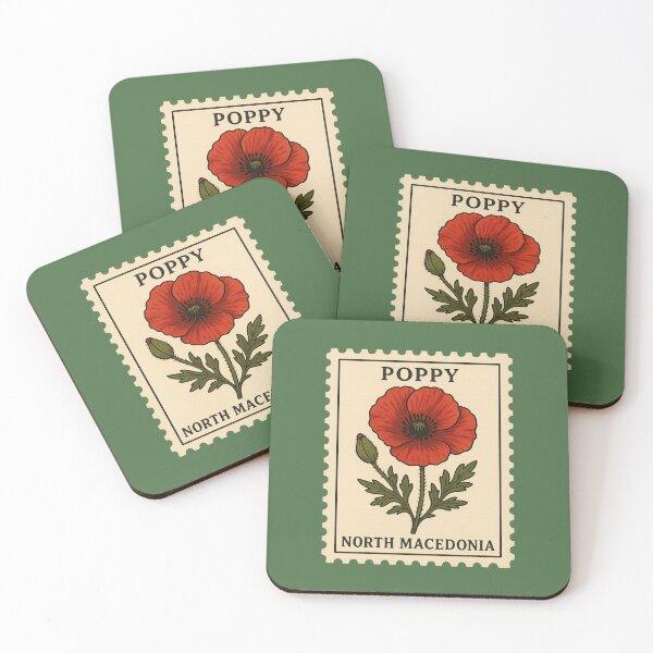Item preview, Poppy North Macedonia Postage Stamp Vintage Botanical designed and sold by Planthem.