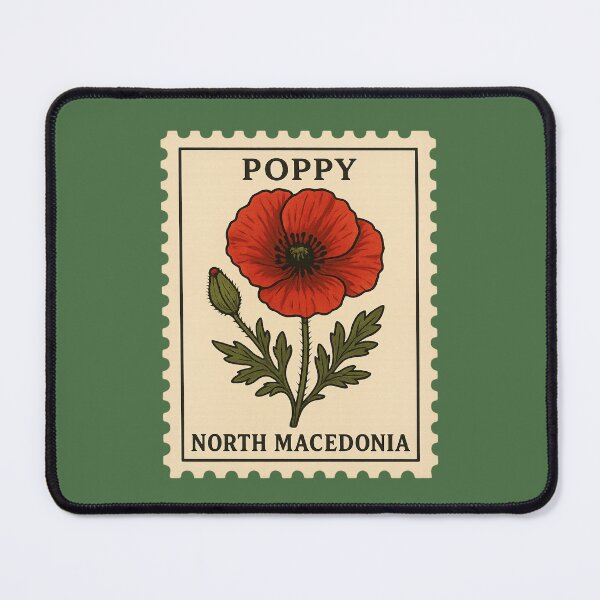 Item preview, Poppy North Macedonia Postage Stamp Vintage Botanical designed and sold by Planthem.