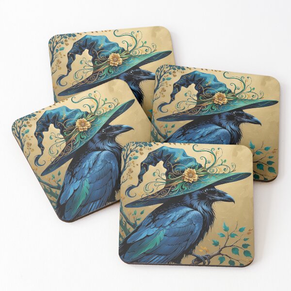 Item preview, Gothic Raven with Ornate Witch Hat designed and sold by Edenglow Prints & Peculiars.