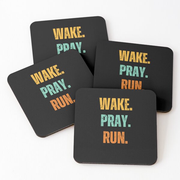 Item preview, Wake. Pray. Run. Christian Faith runner retro running prayer designed and sold by snowry.