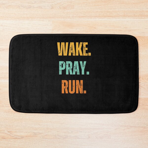 Item preview, Wake. Pray. Run. Christian Faith runner retro running prayer designed and sold by snowry.