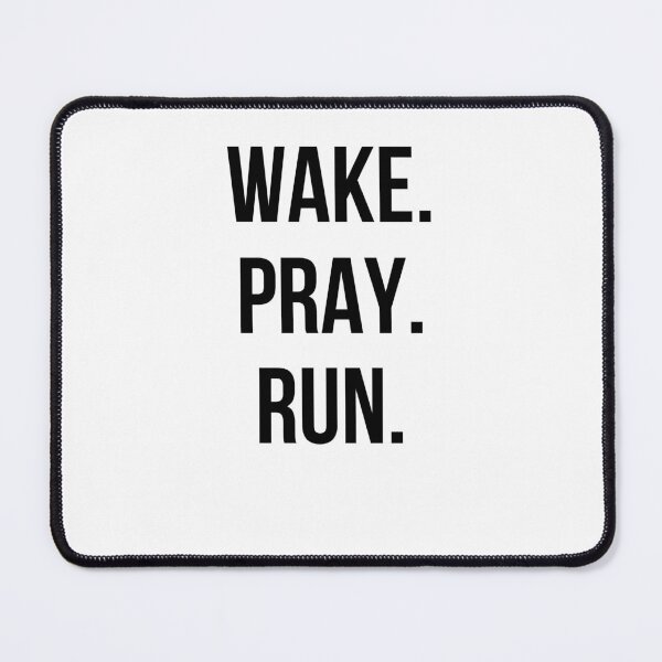 Item preview, Wake. Pray. Run. Cute Christian Faith runner running prayer designed and sold by snowry.