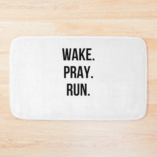 Item preview, Wake. Pray. Run. Cute Christian Faith runner running prayer designed and sold by snowry.