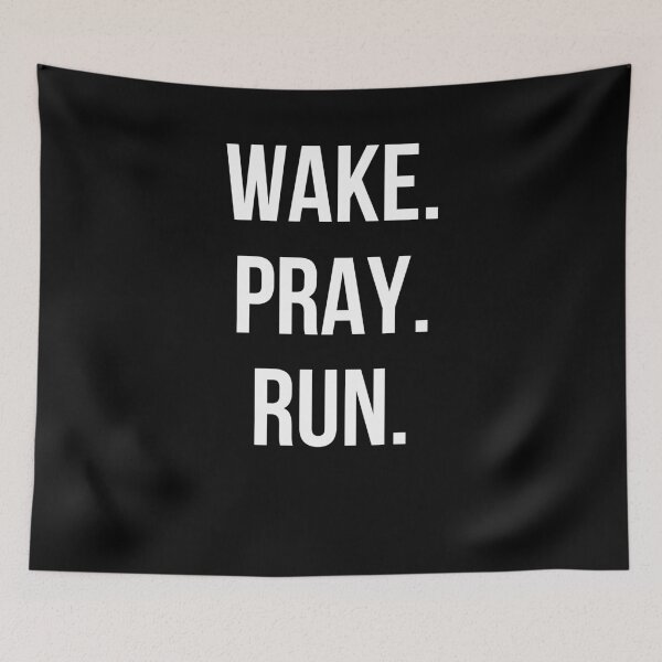 Item preview, Wake. Pray. Run. Christian Faith cute runner running prayer designed and sold by snowry.