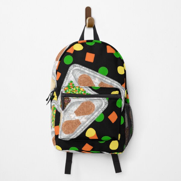 Item preview, Retro 80’s TV Dinner Tray Food Fried Chicken Peas Corn Carrots On Black designed and sold by MBeesShop.