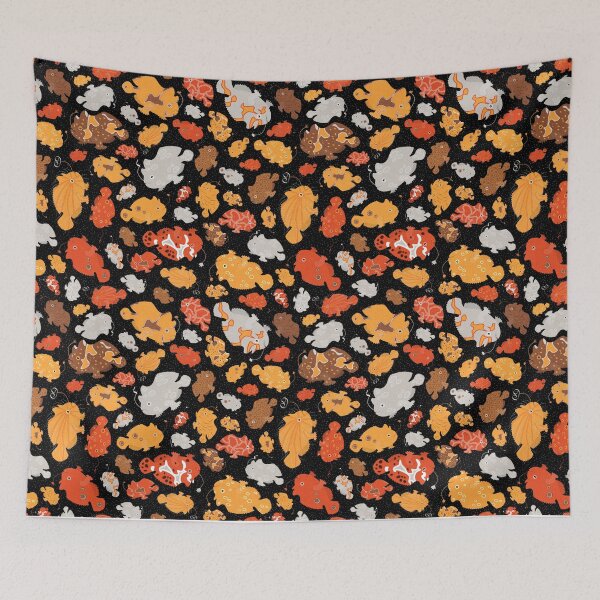 Item preview, Frogfish Scatter - Orange on Black designed and sold by Squilla Design Studio.