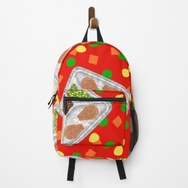 Item preview, Retro 80’s TV Dinner Tray Food Fried Chicken Peas Corn Carrots On Red designed and sold by MBeesShop.