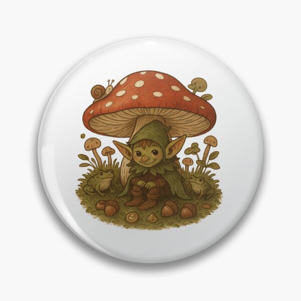 Item preview, Whimsical Goblin Sitting Under Mushroom designed and sold by Hydravisions.