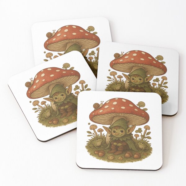 Item preview, Whimsical Goblin Sitting Under Mushroom designed and sold by Hydravisions.