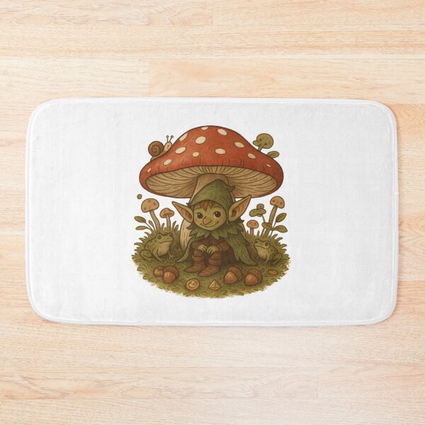 Item preview, Whimsical Goblin Sitting Under Mushroom designed and sold by Hydravisions.