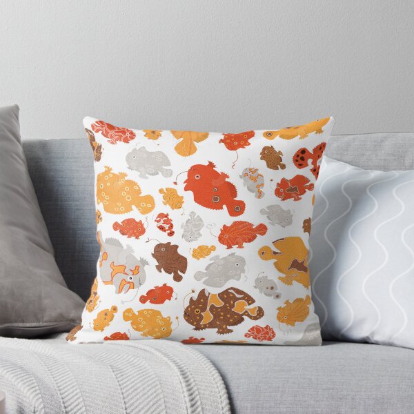 Item preview, Frogfish Scatter - Orange on White designed and sold by Squilla Design Studio.