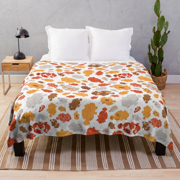 Item preview, Frogfish Scatter - Orange on White designed and sold by Squilla Design Studio.