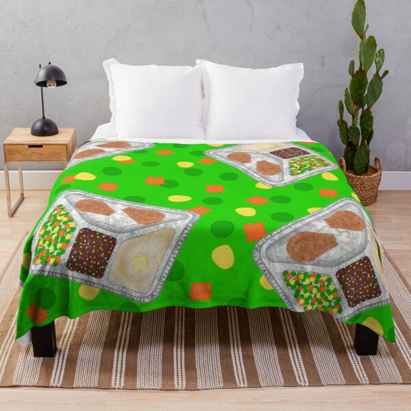 Item preview, Retro 80’s TV Dinner Tray Food Fried Chicken Peas Corn Carrots On Bright Lime Green designed and sold by MBeesShop.