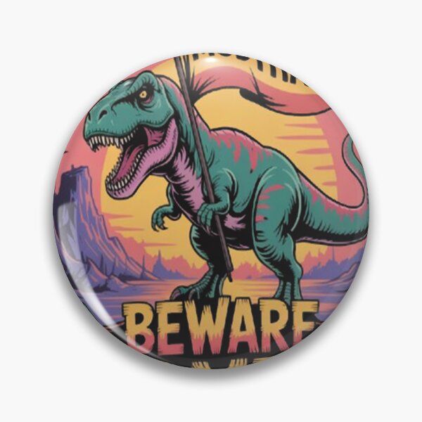 Artikelvorschau, MODTHAI T-Rex hält Flagge – „Vorsicht Zombie“, postapokalyptischer Dino entworfen und verkauft von Modthai.