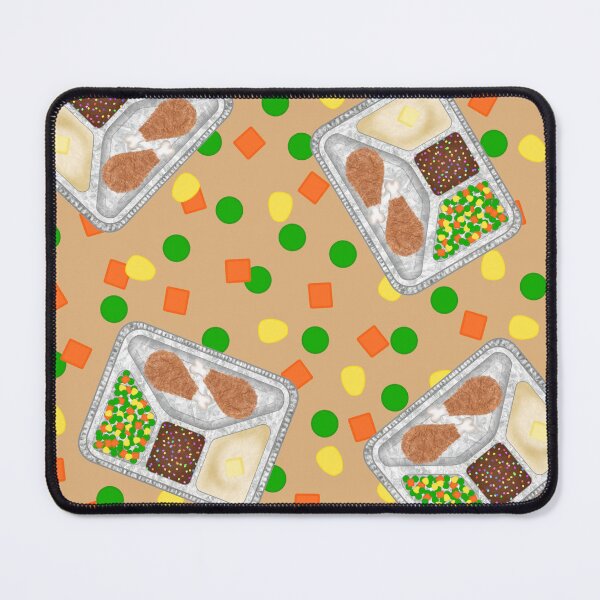 Item preview, Retro 80’s TV Dinner Tray Food Fried Chicken Peas Corn Carrots On Light Brown Tan Beige designed and sold by MBeesShop.