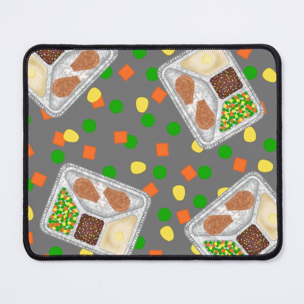 Item preview, Retro 80’s TV Dinner Tray Food Fried Chicken Peas Corn Carrots On Gray Grey designed and sold by MBeesShop.