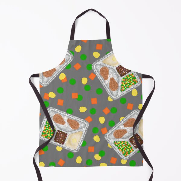 Item preview, Retro 80’s TV Dinner Tray Food Fried Chicken Peas Corn Carrots On Gray Grey designed and sold by MBeesShop.