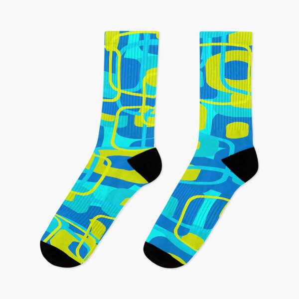 Item preview, Retro Blue and Yellow Abstract Pattern designed and sold by Andrew  Hitchen.