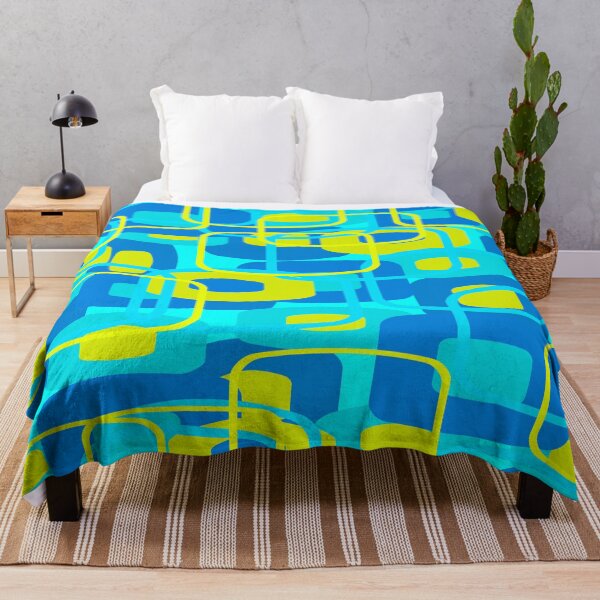 Item preview, Retro Blue and Yellow Abstract Pattern designed and sold by Andrew Hitchen.