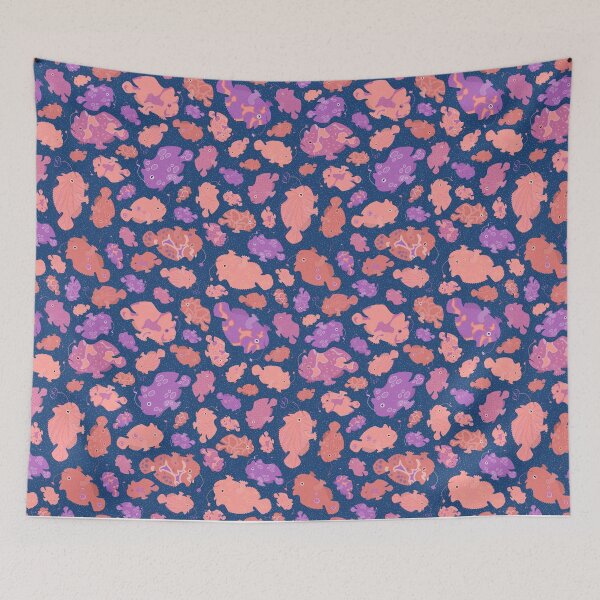 Item preview, Frogfish Scatter - Peach and Purple False Color designed and sold by Squilla Design Studio.