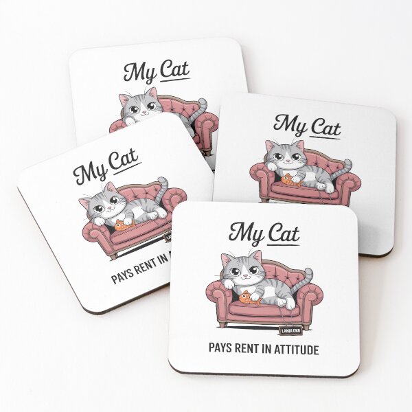 Item preview, My Cat Pays Rent in Attitude – Funny Cat Owner Sofa Design designed and sold by ThatBBStore.