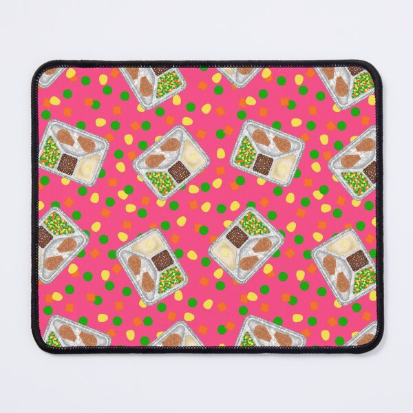 Item preview, Retro 80’s TV Dinner Tray Food Fried Chicken Peas Corn Carrots On Bright Pink Small designed and sold by MBeesShop.