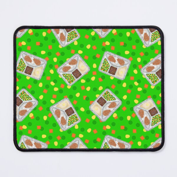 Item preview, Retro 80’s TV Dinner Tray Food Fried Chicken Peas Corn Carrots On Bright Lime Green Small designed and sold by MBeesShop.