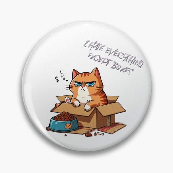 Item preview, Grumpy Cat in Box – "I Hate Everything. Except Boxes." – Funny Moody Cat Art designed and sold by Pasja W Każdym Szkicu!.