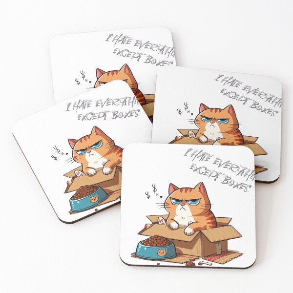 Item preview, Grumpy Cat in Box – "I Hate Everything. Except Boxes." – Funny Moody Cat Art designed and sold by Pasja W Każdym Szkicu!.