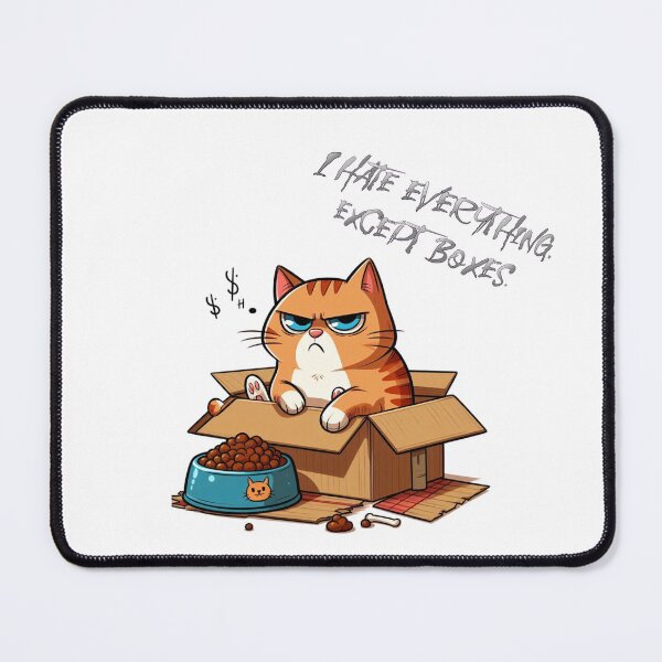 Item preview, Grumpy Cat in Box – "I Hate Everything. Except Boxes." – Funny Moody Cat Art designed and sold by Pasja W Każdym Szkicu!.