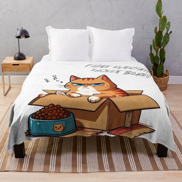 Item preview, Grumpy Cat in Box – "I Hate Everything. Except Boxes." – Funny Moody Cat Art designed and sold by Pasja W Każdym Szkicu!.