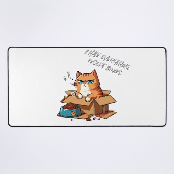 Item preview, Grumpy Cat in Box – "I Hate Everything. Except Boxes." – Funny Moody Cat Art designed and sold by Pasja W Każdym Szkicu!.