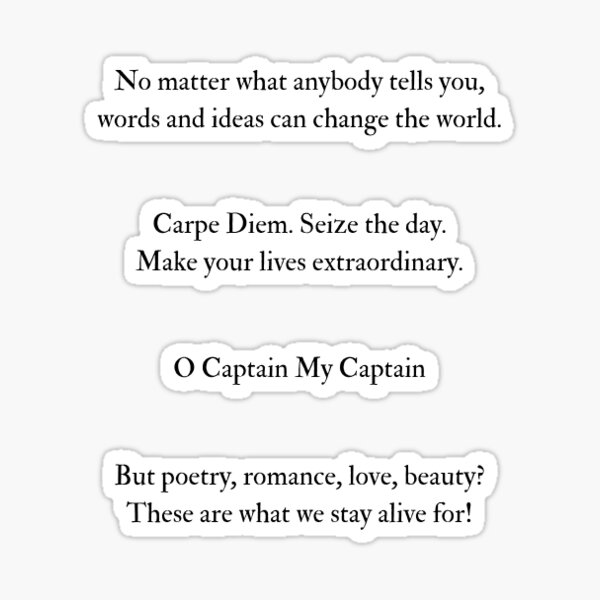 Item preview, dead poets society quotes designed and sold by wellsyart.