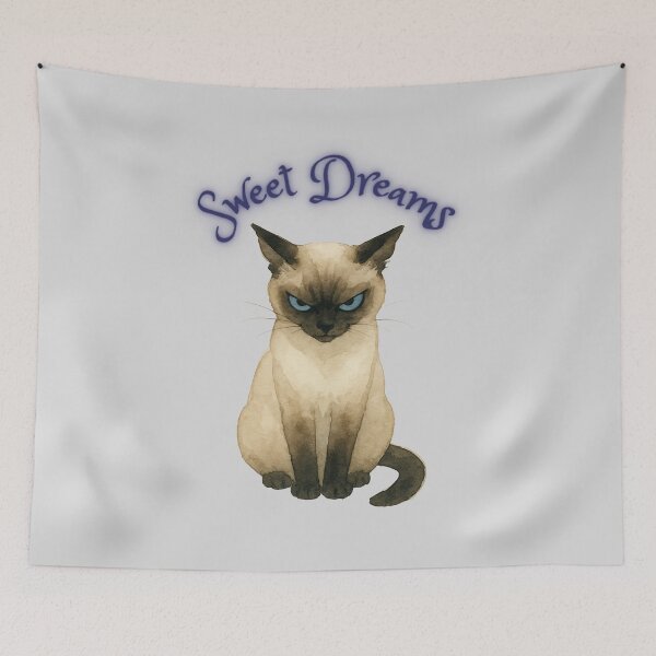 Artikelvorschau, Süße Träume – Grumpy Siamkatze Humor Design entworfen und verkauft von GaggleOfGhosts.