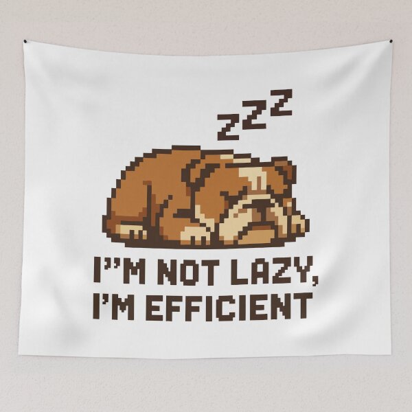 Item preview, I’m Not Lazy, I’m Efficient – Pixel English Bulldog with Zzzs designed and sold by NaturePixel.